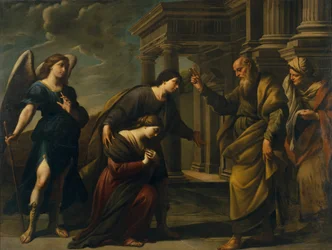 Raguels požehnání její dceři Sarah před odchodem z Ecbatany s Tobiasem, c. 1640