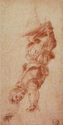 Mužská postava; kresba Andrea del Sarto. Gabinetto dei Disegni e delle Stampe, Galerie Uffizi, Florencie