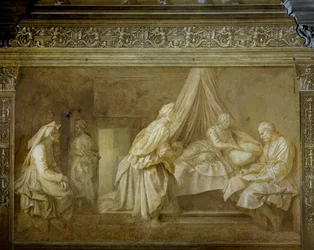 Příběhy svatého Jana od Andrea del Sarto (1486-1530), freska, Detail, klášter Scalzo, Florencie