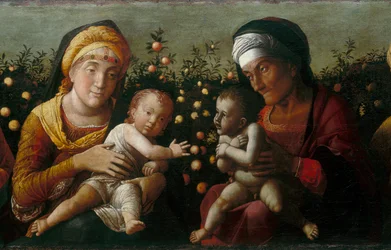 Svatá rodina se svatými Alžbětou, Janem a Zachariášem, detail