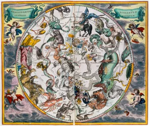 Mapa jižní nebeské polokoule, 1660-1661