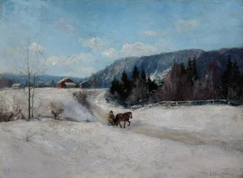 Zimní krajina na kopci Skaugum