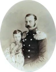 Car Alexander II a jeho dcera velkovévodkyně Maria Alexandrovna, konec 50. let 19. století