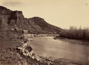 Deska 35. Echo City, pohled na řeku Weber, 1869 (foto)
