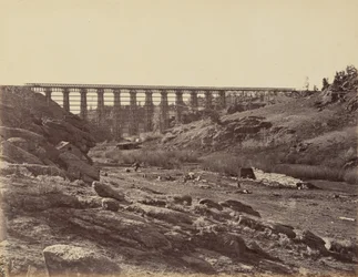 Deska 7. Most přes Dale Creek, celkový pohled,1869 (foto)