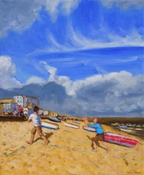 Chytání míče, St Ives, 2016,