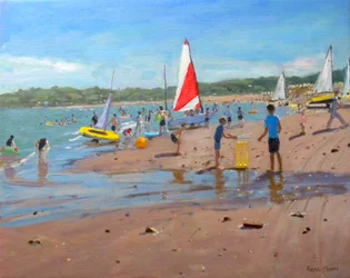 Kriket a červená a bílá plachta, Abersoch, 2011