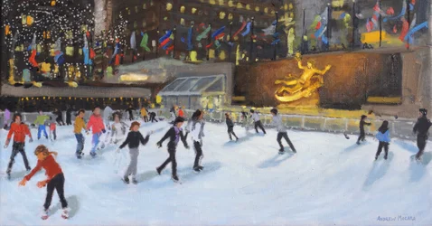 Večer, Rockerfeller Ice Rink, New York,