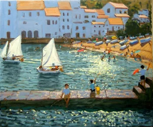 Plachetnice, Cadaques, Costa Brava, 2013, (olej na plátně)