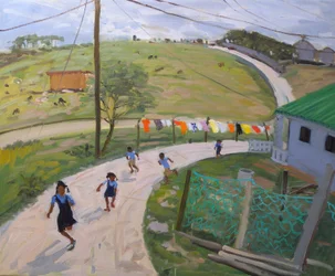 Školní děti, 2011 (olej na plátně)
