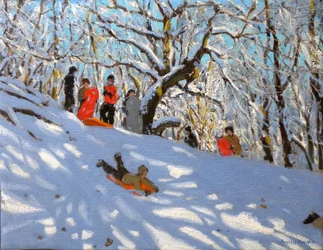 Sáňkování, 2010 (olej na plátně)
