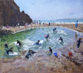 Mladí surfaři,Tenby,2016,