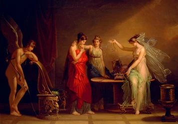 Legenda o Cupidovi a psychice od Angeliky Kauffmannové (1741-1807)