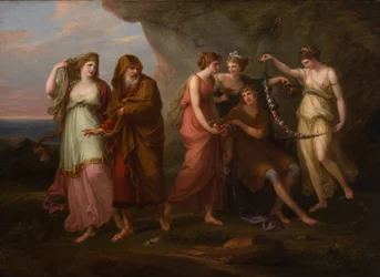Telemachus a nymfy Calypso, 1782