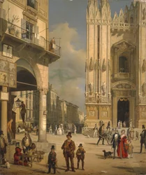 Piazza del Duomo, Milán, 1840.