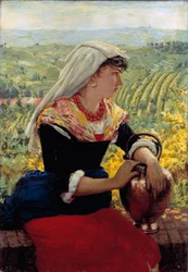 Portrét jeho manželky v oblečení Monferrato