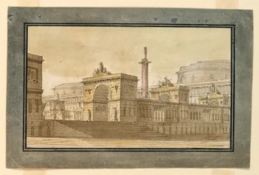Scéna, Skupina palácových budov