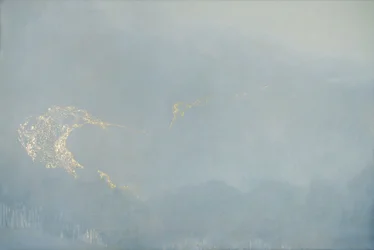 Light, 2022 (olej a plátkové zlato na plátně)
