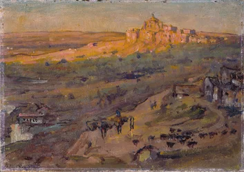 Toledo Španělsko, odpolední slunce (olej na plátně nalepené na vrstvené desce)