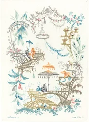 Čínská arabeska s dvojitým slunečníkem, c. 1795.