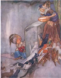 Mléko pro rodinu z Velké knihy pro děti (Herbert Strang) vydané Humphrey Milfordem, Oxford University Press, kolem roku 1920