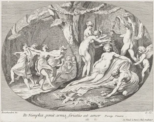 Jdi nymfy, které skládají zbraně, láska odpočívá!, 1730-60.