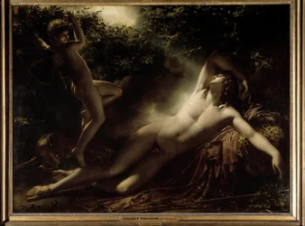Endymiónův spánek neboli Endymión, měsíční efekt. Obraz Anne-Louise Girodeta de Roucy-Triosona