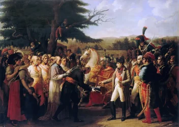Napoleon Bonaparte přijímá klíče od Vídně v paláci Schönbrunn, 13. listopadu 1805
