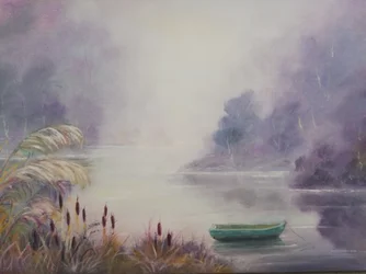 Veslice na jezeře Misty Lake