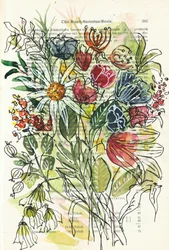 Akvarelová květinová skica