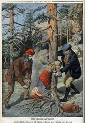 Svázaná dívka a brule ve vesnici na Korsice – „“ The Petity Journal“, 1. května