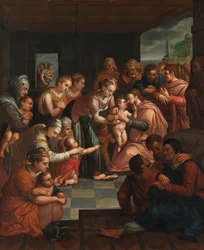 Kristus žehná dětem, asi 1570 (olej na desce)