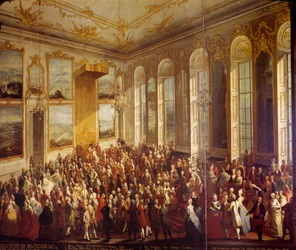 Fete u příležitosti stého výročí založení Vojenského řádu Marie Terezie Iere v roce 1857 Anonymní obraz. Vídeň 19. století, Kunsthistorische museum