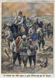 První světová válka 1914-1918 (válka 14-18). Ústup Turků poté, co Rusové dobyli Erzerum. V „“Le Petite Journal“ dne 27.2.1916. Soukromá sbírka