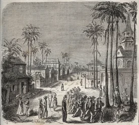 Forcats šel pracovat do věznice Saint-Laurent (Saint-Laurent) v Cayenne (Francouzská Guyana) v 19. století. Rytina do „Historie věznic od jejich vzniku po současnost““ (1877) od Pierra Zacconeho (1817-1895) (Colonia Penale - Trestná kolonie)
