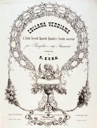 Frontispis sbírky hudebních partitur Giuseppe Verdiho