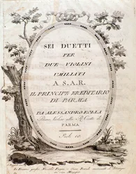 Frontispis partitury Šest duetů pro dvoje housle od Rolly