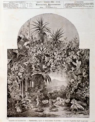 Ilustrace k opeře Parsifal od Wagnera, zastoupená v roce 1882 v divadle v Bayreuthu