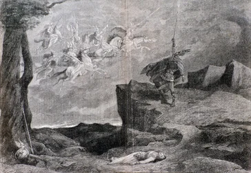 Ilustrace k opeře Valkýra v Prstenu Nibelungova od Wagnera