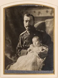 Car Nicholas II a carevič Alexis (1904-1917) - Car Nicholas II a carevič Alexej, Anonym. Foto Alpomen