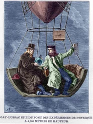 Louis-Joseph Gay-Lussac (Louis Joseph Gay Lussac) a Biot provádějí fyzikální experimenty ve výšce 4 000 metrů - v „Album de la Science; věhlasní vědci; Velké objevy “”” 1896.