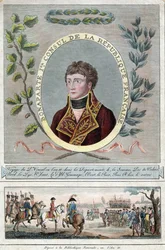 Napoleon Bonaparte jako první konzul Francie - Anonym - 1802 - Lept, akvarel - 28,1x17,9 - Soukromá sbírka