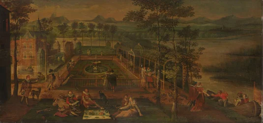 Zábavní zahrada, asi 1590 (olej na desce)