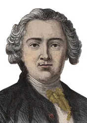 Portrét Rytina Clauda Adriena (Claus- Adrien) Helvetius (1715-1771) anglický filozof - rytina