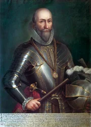Portrét Alvara de Bazan y Guzman, prvního markýze ze Santa Cruz (1526-1588), španělského admirála a mořeplavce. Anonymní obraz, olej na plátně.