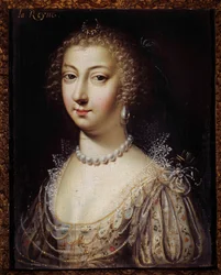 Portrét Anny Austria (1601-1666), královny Francie Anonymní obraz. Soukromá sbírka ze 17. století
