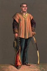 Portrét BENITA PABLA JUAREZE (1806-1872) mexického státníka a revolucionáře. Chromolitografie Soukromá sbírka