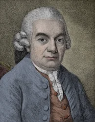 Portrét Carl Philipp Emanuel Bach (Emmanuel) (1714 - 1788), německý skladatel (rytina)