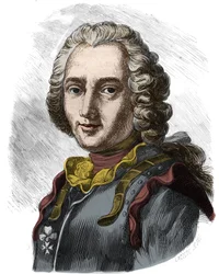 Portrét Clauda, rytíře, tehdejšího hraběte z Forbinu (1656 - 1733), francouzského námořníka. Rytina 19. století. Soukromá sbírka.