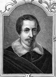 Portrét Daniele Crespi (1598-1630) italského malíře. Rytina z roku 1859 v „“galeriích Evropy – Itálie““ od Armandauda. Soukromá sbírka.